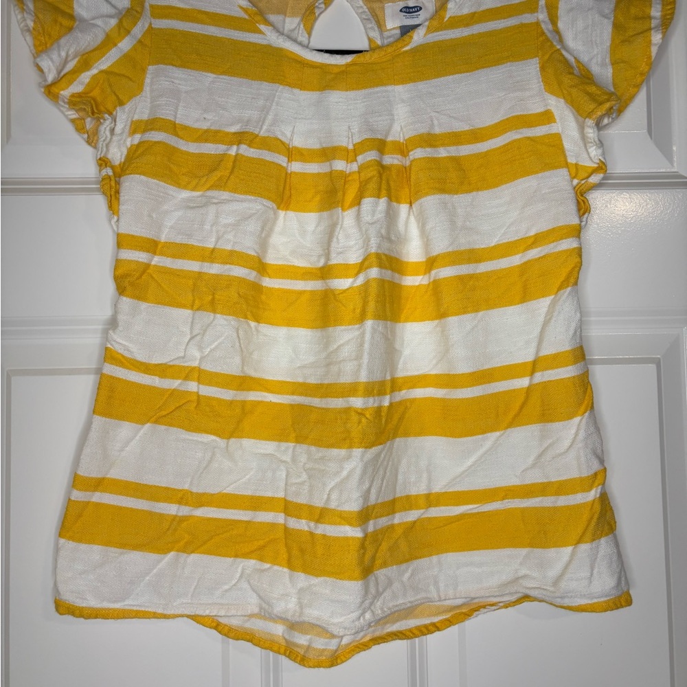 Old Navy Yellow and White Striped Top - Picture 1 of 3
